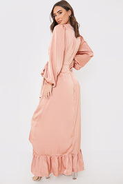 Satin Balloon Sleeve Maxi Dress