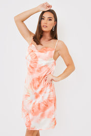 Tie Dye Cowl Neck Midi Dress