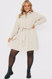Stone Corduroy Shirt Dress