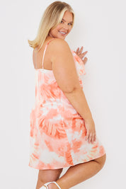 Tie Dye Cowl Neck Midi Dress