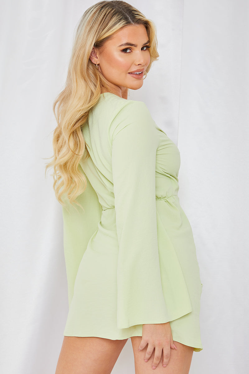 Satin Wrap Front Dress