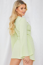 Satin Wrap Front Dress