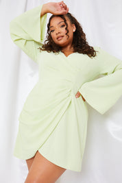 Satin Wrap Front Dress