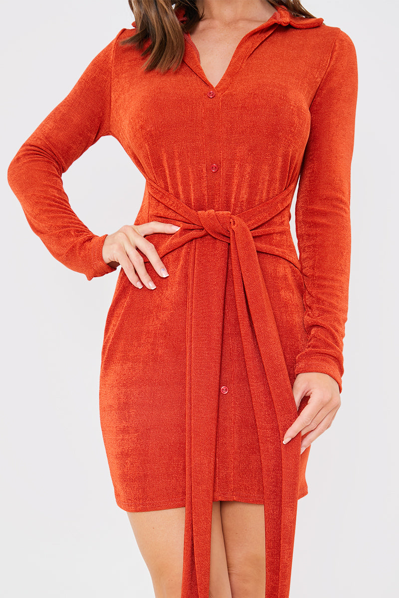 Tie Front Mini Dress