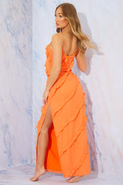 Ruffle Detail Maxi Dress
