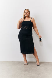 Lace Bandeau Midi Dress