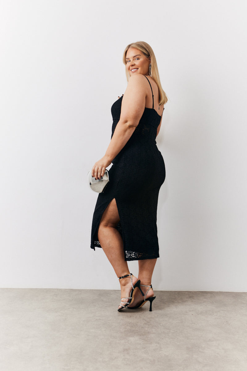 Lace Bandeau Midi Dress