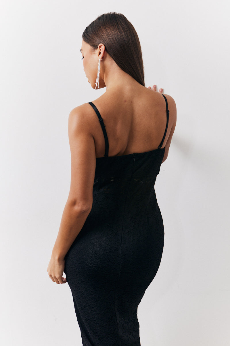 Lace Bandeau Midi Dress