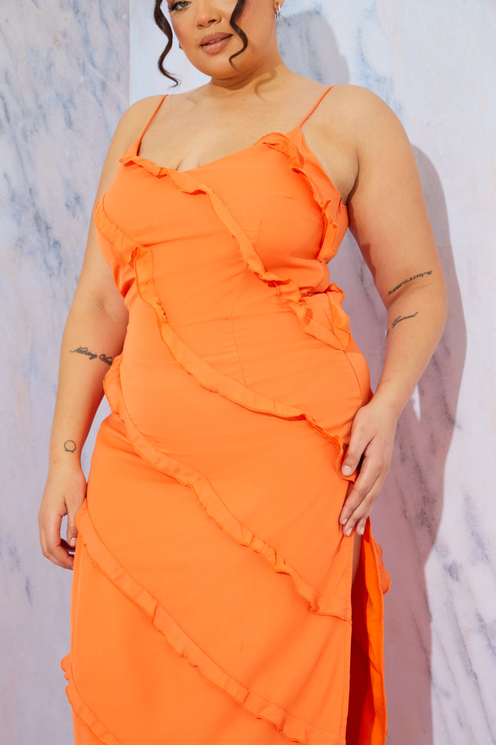 Ruffle Detail Maxi Dress
