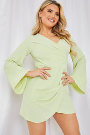 Satin Wrap Front Dress