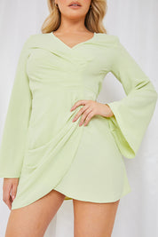 Satin Wrap Front Dress