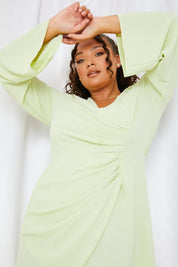 Satin Wrap Front Dress