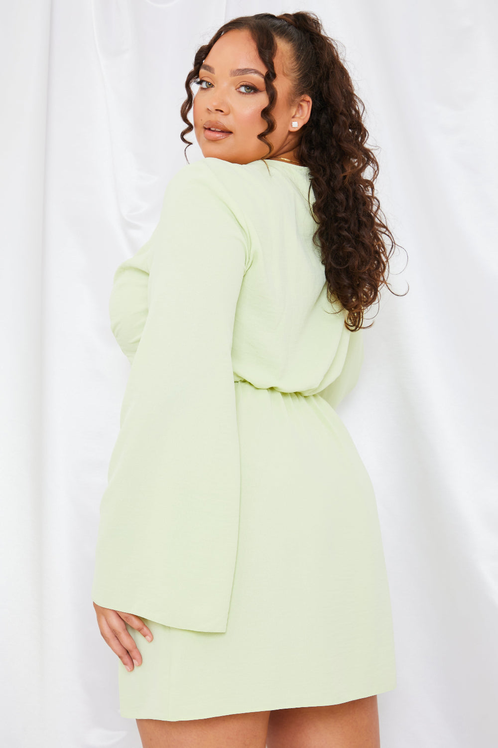 Satin Wrap Front Dress