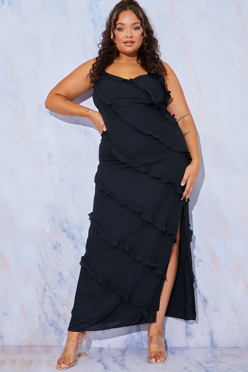 Ruffle Detail Maxi Dress