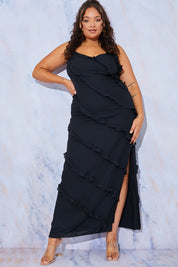 Ruffle Detail Maxi Dress