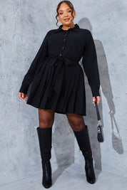 Pleated Shirt Dress