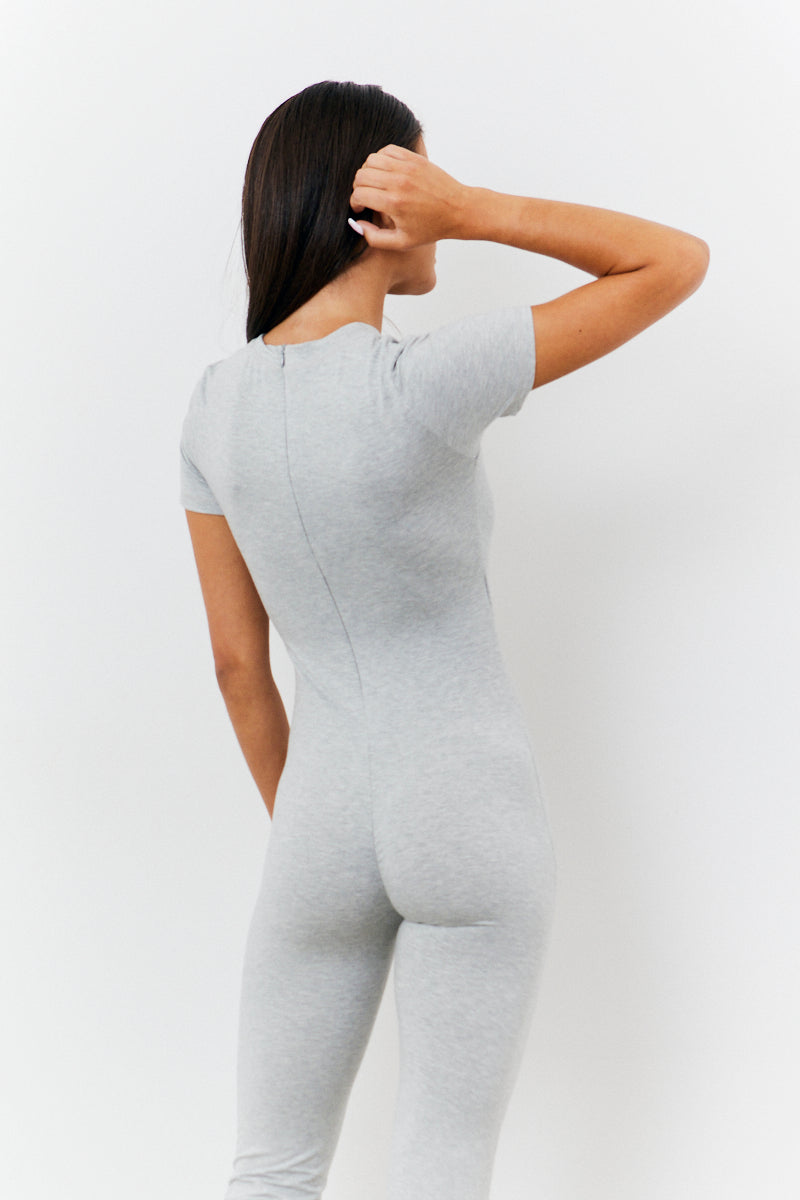 Sculpting Short Sleeve Wide Leg Jumpsuit