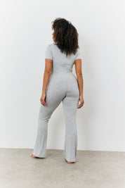 Sculpting Short Sleeve Wide Leg Jumpsuit