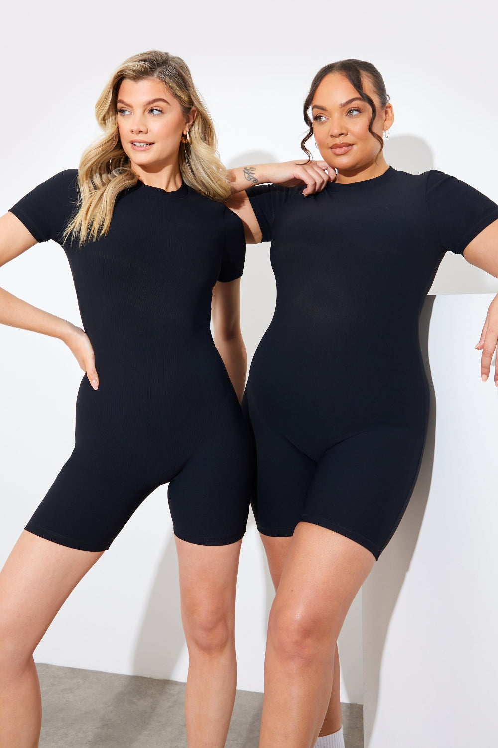 Built-in Bra Short Sleeve Sculpt and Control Short Unitard