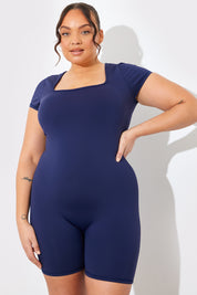 Contour Short Sleeve Short Leg Square Neck Unitard