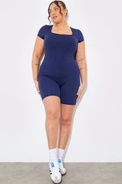 Contour Short Sleeve Short Leg Square Neck Unitard