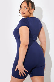 Contour Short Sleeve Short Leg Square Neck Unitard
