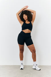 Soft Touch Cross Over Band Detail Medium Support Sports Bra