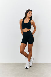 Soft Touch Cross Over Band Detail Medium Support Sports Bra