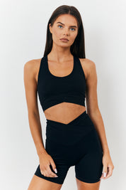 Soft Touch Cross Over Band Detail Medium Support Sports Bra