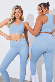 Soft Touch Cross over Band Detail Medium Sports Bra