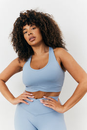 Soft Touch Cross over Band Detail Medium Support Sports Bra