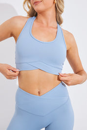 Soft Touch Cross over Band Detail Medium Sports Bra