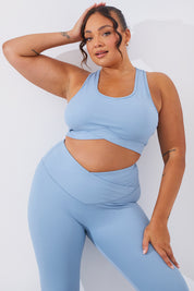 Soft Touch Cross over Band Detail Medium Sports Bra