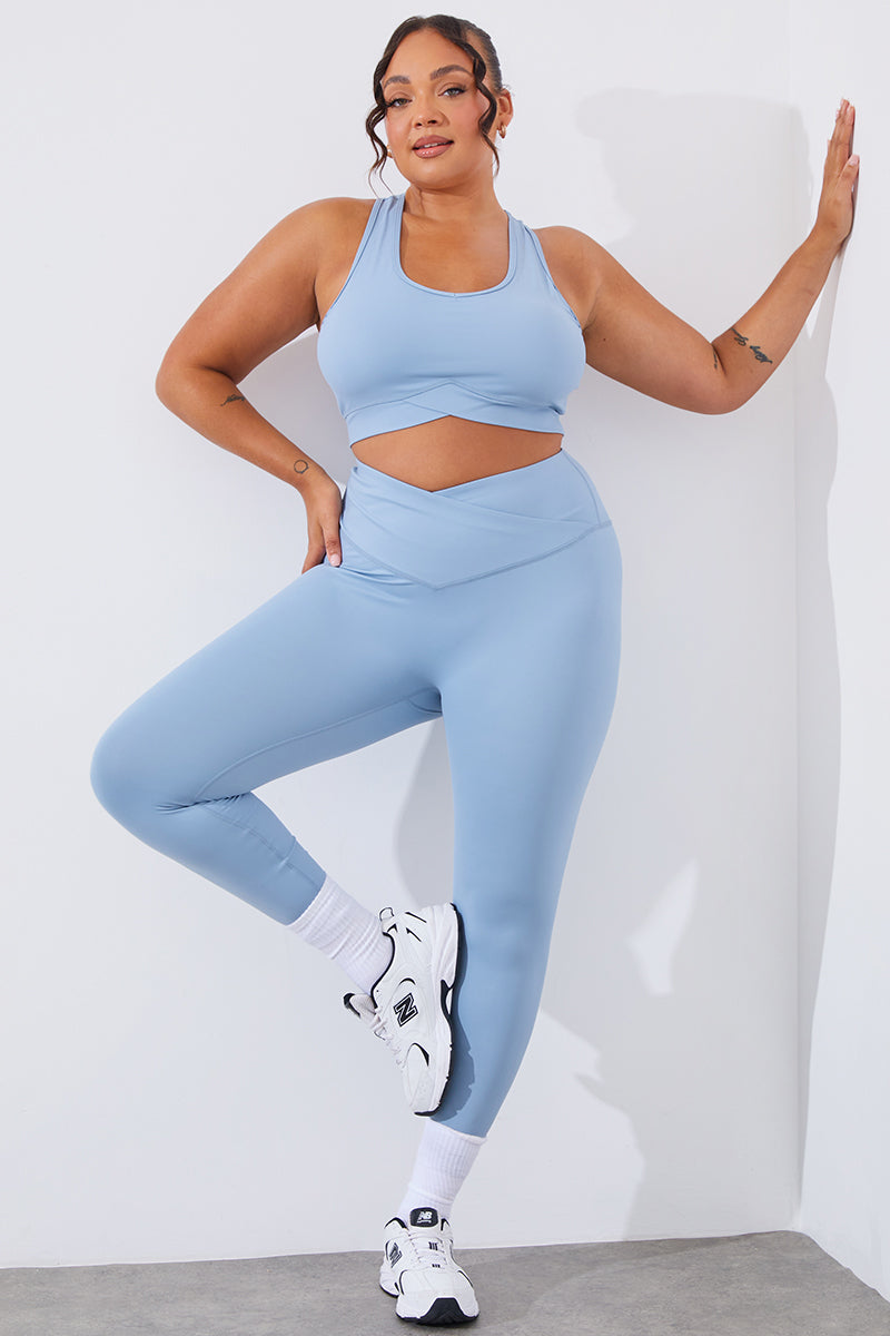Soft Touch Cross over Band Detail Medium Sports Bra
