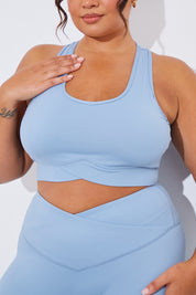 Soft Touch Cross over Band Detail Medium Sports Bra