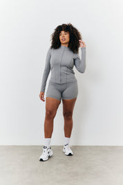 Soft Touch Seam Detail Zip Through Jacket