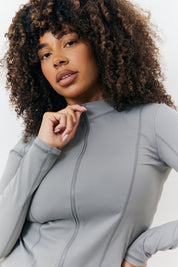 Soft Touch Seam Detail Zip Through Jacket
