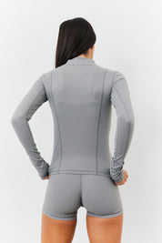 Soft Touch Seam Detail Zip Through Jacket