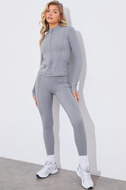 Soft Touch Seam Detail Zip Through Jacket
