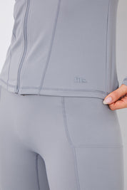 Soft Touch Seam Detail Zip Through Jacket