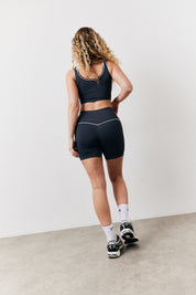 Indigo Blue Contrast Piping Co-Ord Cycling Shorts