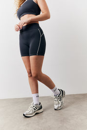 Indigo Blue Contrast Piping Co-Ord Cycling Shorts