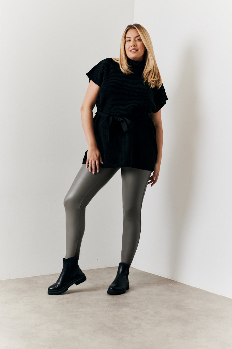 Perfect Sculpting High Waisted Leather Look Leggings