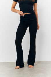 Sculpting Fold over Waistband Flare Leg Trouser