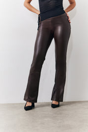 Perfect Sculpting High Waisted Leather Look Flare