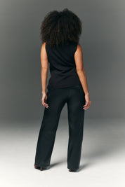 Perfect Sculpting High Waisted Leather Look Straight Leg Trouser