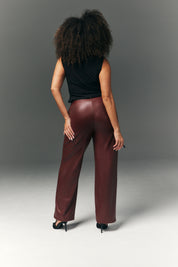 Perfect Sculpting High Waisted Leather Look Straight Leg