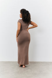 Sculpting Cap Sleeve Maxi Dress
