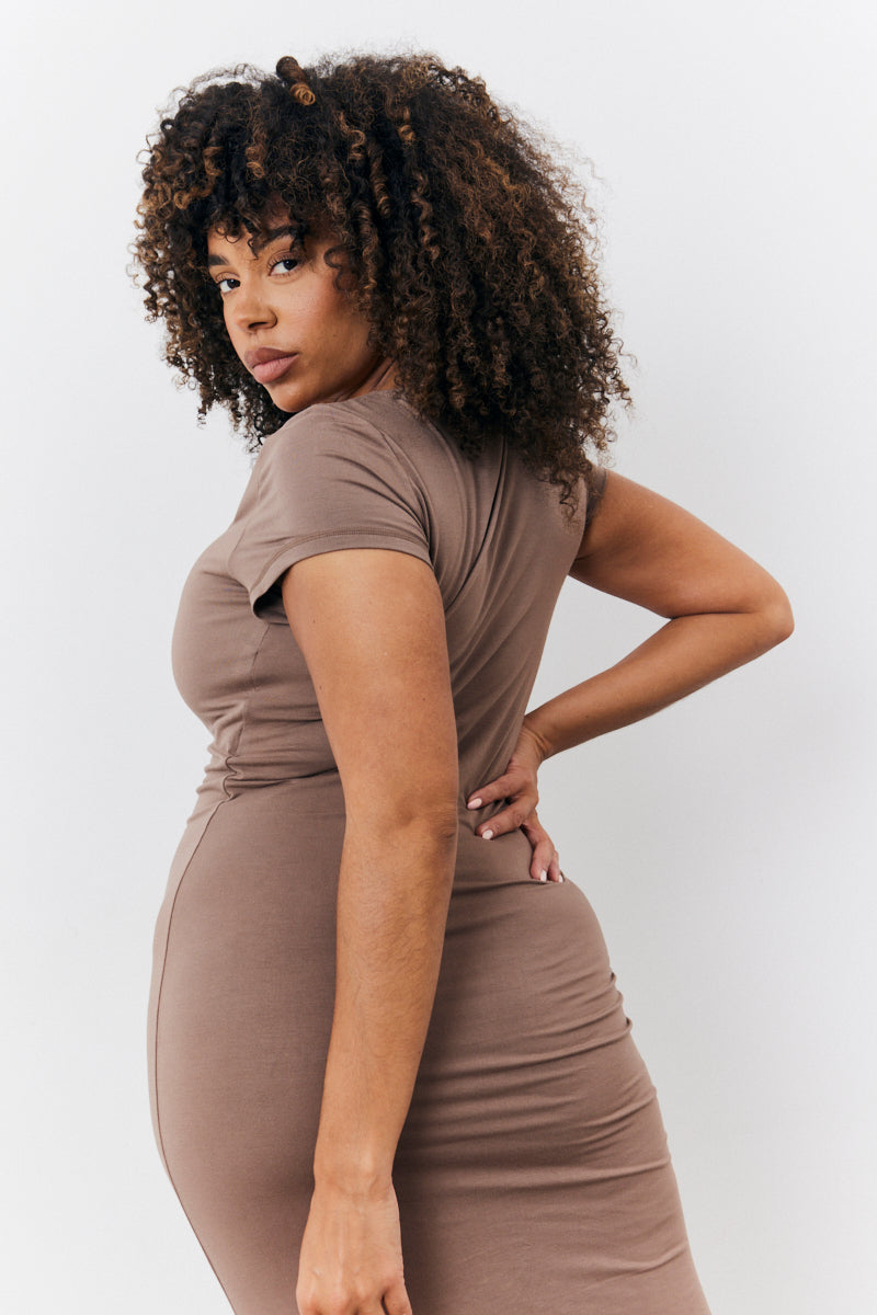 Sculpting Cap Sleeve Maxi Dress
