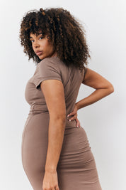 Sculpting Cap Sleeve Maxi Dress